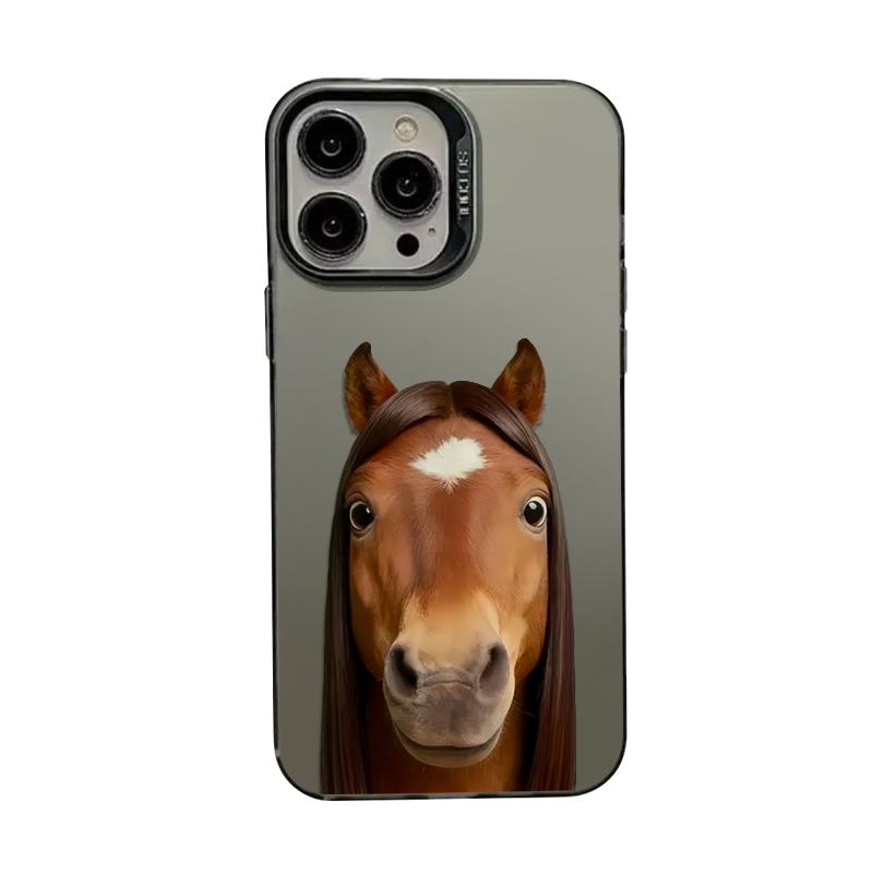 Hilarious Horse With Long Hair Print Phone Case Durable Hard Acrylic Back Case With An Anti-Yellowing Coating, Made From High-Quality Designed For Reliable Drop Protection For Your Phone For iPhone 17.16.15.14.13.12.11.X.XS.XSMAX.XR.8.7
