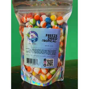 Triple T's Sweet & Savory Freeze Dried Tropical Skittlers - Pineapple, Banana, Mango, Kiwi Flavors - Snack