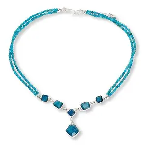 Mine Finds by Jay King Sterling Silver Madagascar Blue Apatite 18-1/2" Necklace