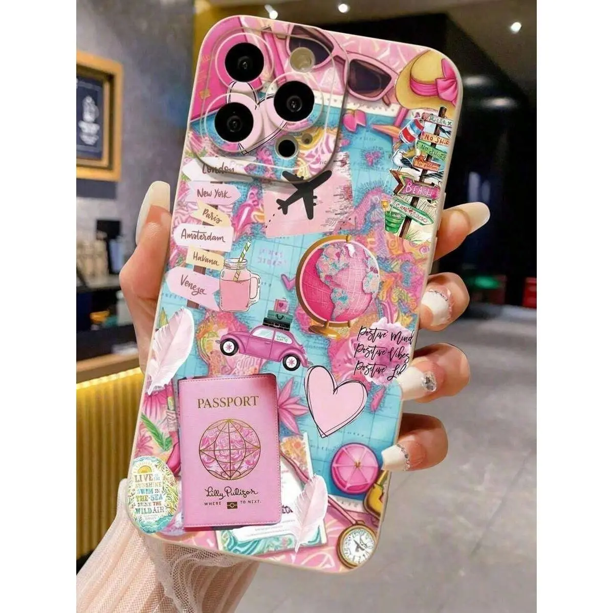 Travel airplane stamped perforated matte minimalist shockproof phone case, suitable as a Christmas gift, compatible with iPhone 17/16/15/14/13/12/11/X/XS/XSMAX/XR/12.13MINI/16E, also suitable as a Valentine's Day gift for friends, family, and girlfriends,