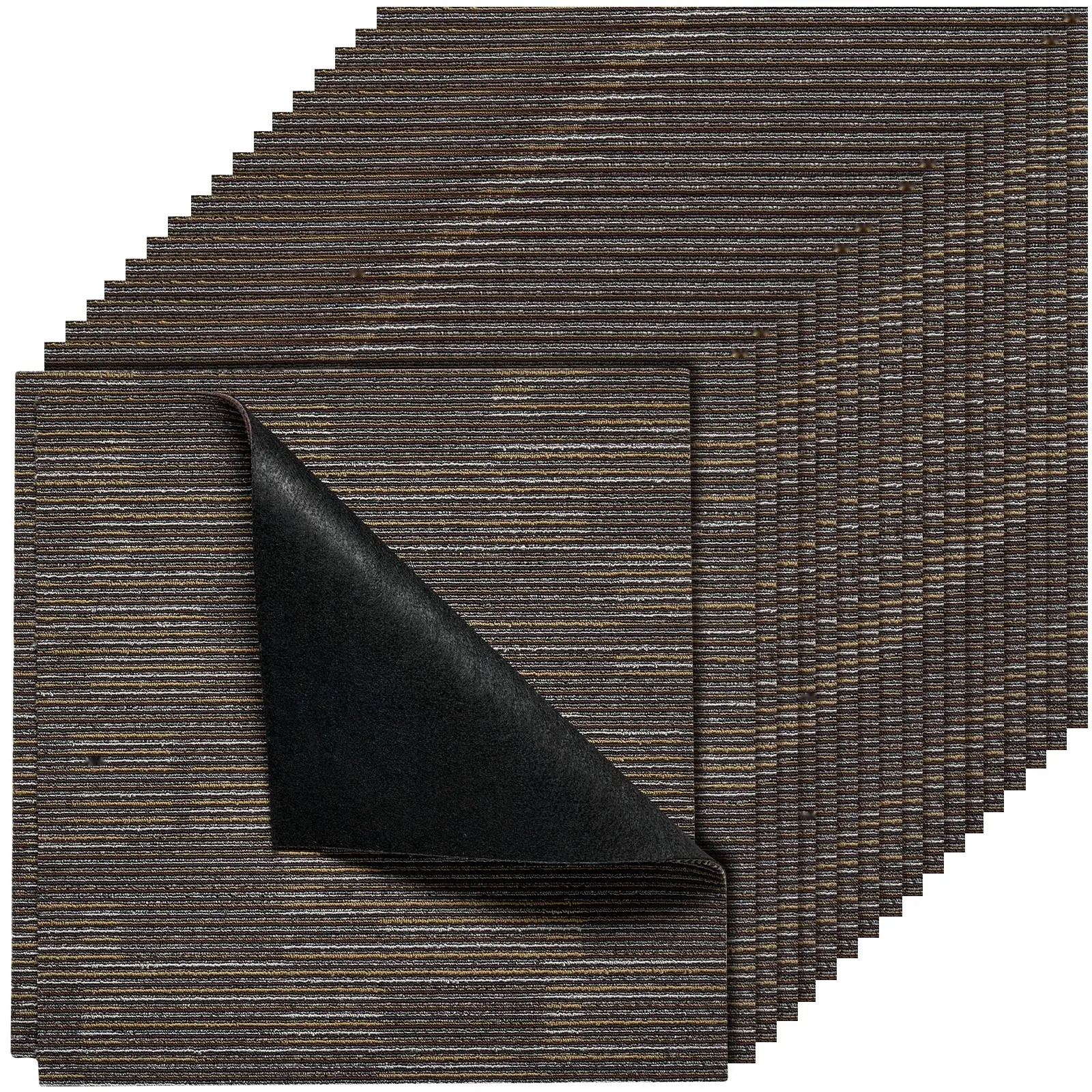 Interlocking Carpet Tiles Reusable 24x24 Inch 24-Pack Modular Rug Soft Padded Gray Brown For Home Office Basement DIY Flooring Durable Underlayment With Easy Interlock System And Quick Tool-Free Installation And Reconfiguration