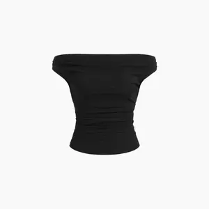 Cider [6 colors, size 0-10] Cotton-blend Off-shoulder Polka Dot Ruched Top