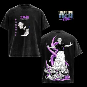 Limited Gojo Satoru Limitless BLue Eyes The Honored One Jujutsu Kaisen JJK graphic Tees Double Printed Washed Tshirt Streetwear graphic tee Distressed Festive