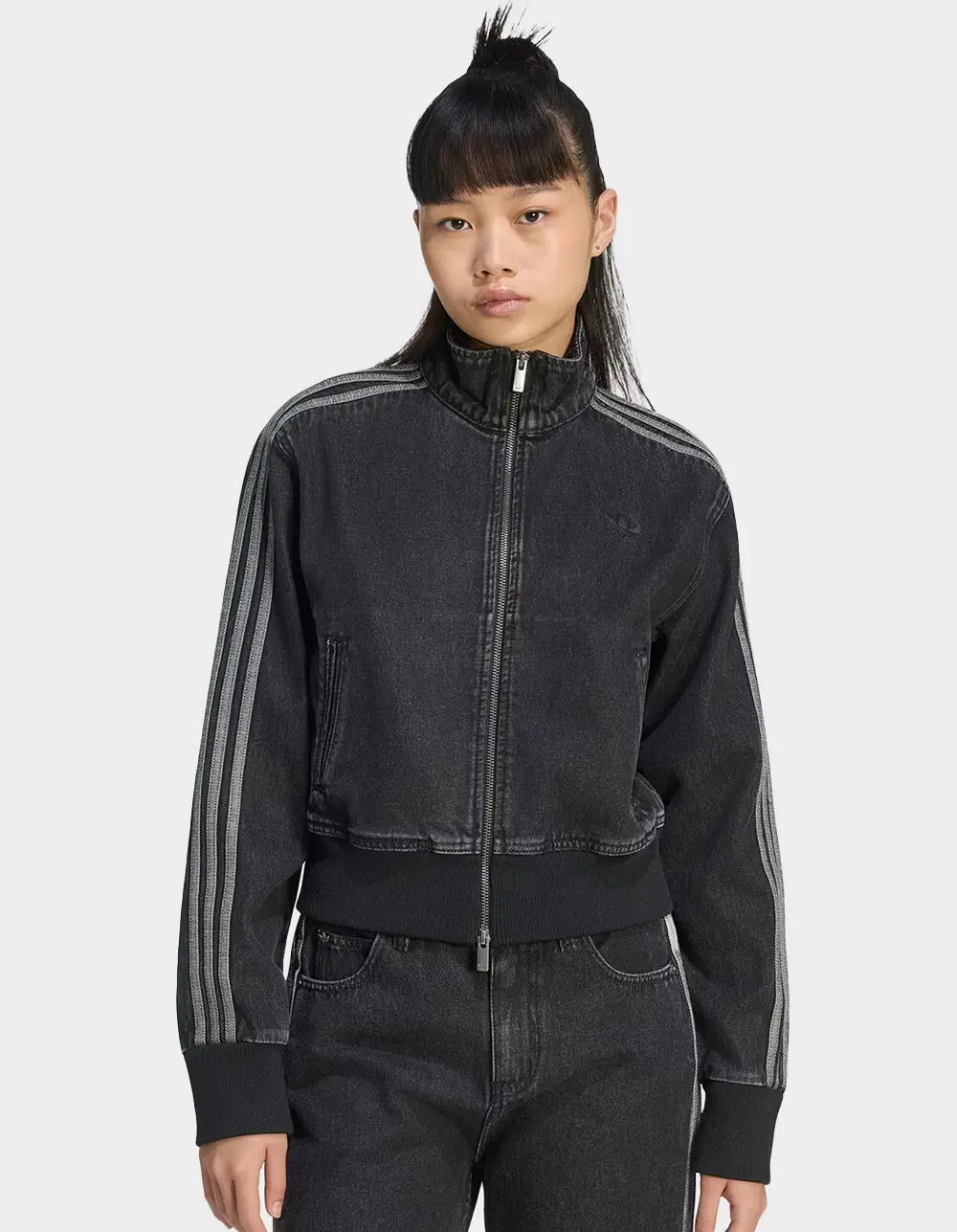 ADIDAS Originals Firebird Womens Denim Track Jacket ADIDAS Originals Firebird Womens Denim Track Jacket