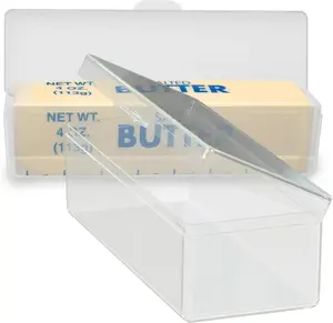 Kitchen Discovery Stay Fresh Butter Tray – Clear Plastic Butter Dish with Lid, BPA Free