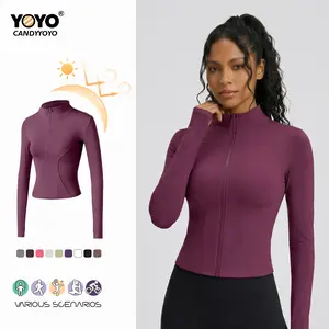 Soft brushed women's track jacket with 25" inseam leggings. Gold zipper jacket with pockets, yoga pants, thumb hole design, casual wear for women