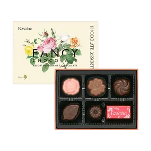 MARY'S Roseine Assorted Chocolate Gift Box - 6 pcs | Valentine's Day Limited Edition | 58% Cacao, Cream, Matcha, Chestnut, Almond, Strawberry Flavors