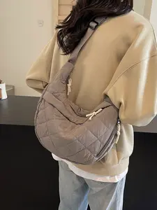 Quilted Crossbody Bag for Women, Lightweight Puffer Hobo Shoulder Bag, Large Capacity Sling Bag, Casual Travel Tote Purse with Adjustable Strap, Boho Shoulder Bag