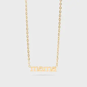 Mama Charm Necklace, Mother's Day Necklace, Gift for Mom, Mom Necklace, Sentimental Charm Necklace, Hypoallergenic, Non Tarnish Jewelry, 18K Gold PVD Stainless Steel - Destin Jewelry