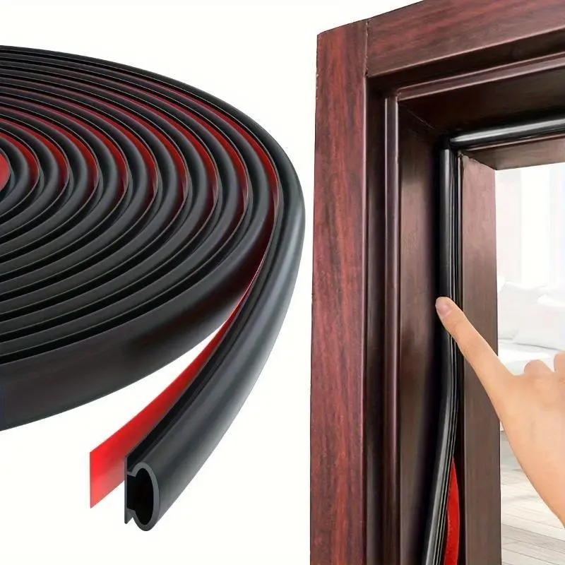 1pc Silicone Rubber Sealing Strip, Door Sealing Strip, Professional Door And Window Self-adhesive Window Sealing Strip, Self-adhesive Backing Door Weather Strip, Rubber Collision Strip, For Retail Stores, Restaurants, Hotels