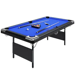 Garvee 7 ft Portable Pool Table with Steel Frame for Adults - Includes Balls, 2 Cues, Chalks, Brush; Folding Billiard Table Ideal for Home Game Room, Basement, Office Entertainment
