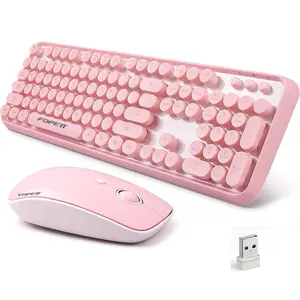 Keyboard and Mouse Sets Wireless, Reliable 2.4 GHz Connectivity for PC,Laptop,Smart TV and More (Pink)