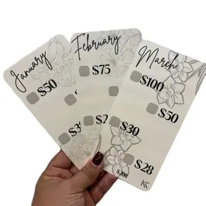 Monthly Savings Challenge Laminated Tracker with Floral Designs for Aesthetic Budgeting & Financial Goals Reusable Dry Erase Markers Included