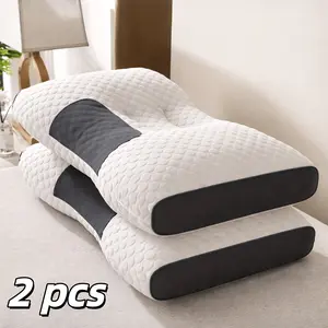 2pcs Buy 1 Get 1 Free Soft Massage Neck Pillows - Adjustable Ergonomic Cervical Support Pillow Suitable for Sleeping, Machine Washable Removable Cover & High-Quality Core, for Neck And Spinal