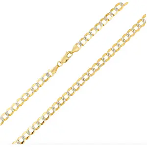 10K Gold 4mm Diamond Jewelry Cut Cuban Link Chain