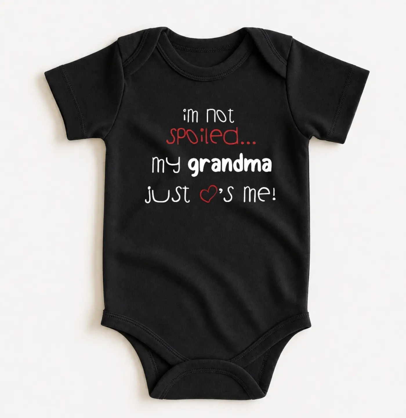 [BUBVORIE] I'm Not Spoiled... My Grandma Just Love Me Onesie, Family Matching Baby Bodysuit, Funny Baby Outfit, Baby Shower Gift, Pregnancy Announcement Onesie