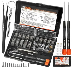 TEKPREM Magnetic Eyeglass Repair Tool Kit, Eye Glasses Repairing Screwdriver Set with Compatible Eyeglass Screws,Silicone Nose Pads,Tweezer,Small Screwdriver for Eyeglasses,Sunglasses and Nose Pads