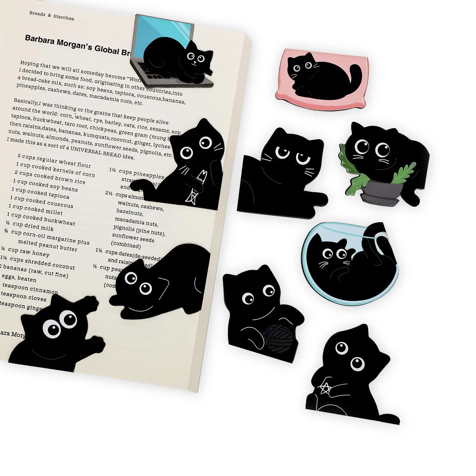 10 Pcs Magnetic Bookmarks, Cute Black Cat Page Markers, Cat Party Favors