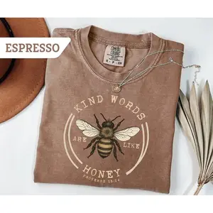 Comfort Colors Kind Words Are Like Honey T Shirt, Faith Based Gift, Bible Verse Tee, Religious Butterfly Tee