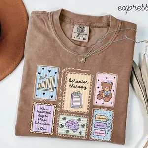 Behavior Therapy Comfort Colors Shirt • BCBA Stamp Work Tshirt • ABA Tees • RBT Gifts • Behavior Analyst Coquette Gift • Behavior Tech Bear - TrendWear USA