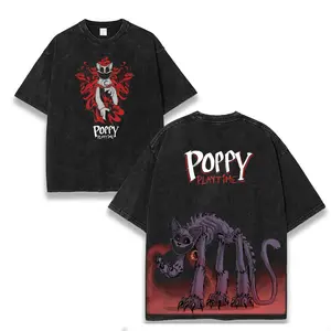 CatNap x Poppy Playtime Tee – Double Trouble Plushies on Oversized Washed Shirt | Hold On Tight or Scream Louder graphic hoodie