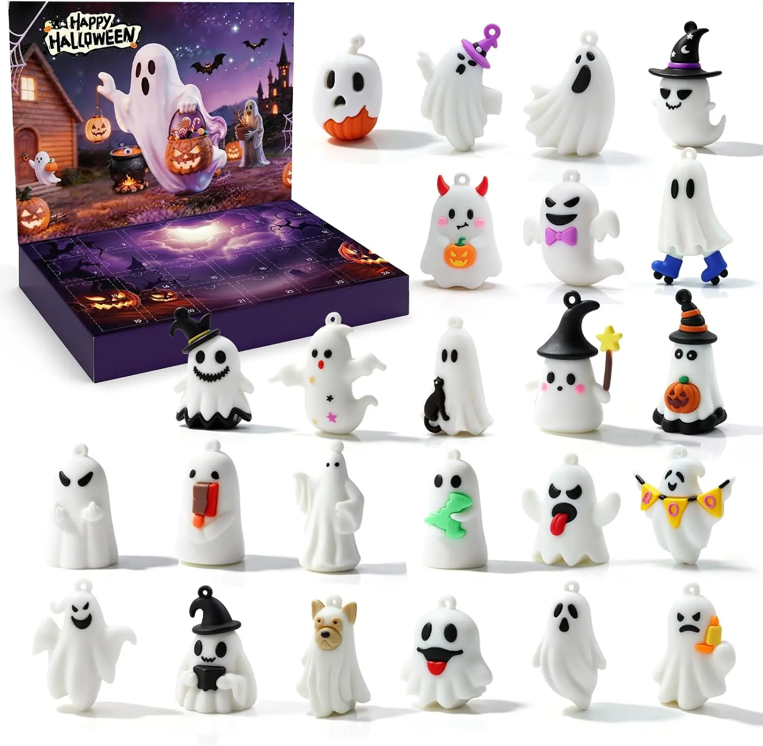 Halloween Advent Calendar 2026, Trick or Treating Party Favors for Kids with 24 PCS Collectible Halloween Basket Stuffers