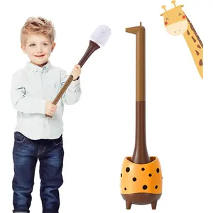 Toilet Brush Giraffe Shape,Cute Shape Look, PP Bristles Round Brush, Compact Size Toilet Brushes Floor Standing, 1-Pack
