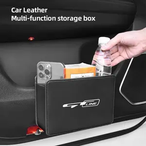 Car Leather Storage Box Foldable Auto Organizer Bag For KIA EV6 Stinger RIO Sorento Picanto Ceed Borrego Syros K4 K5 Sonet Optima Carnival Forte Cerato Ray EV Telluride EV3 EV9 Niro Sportage Seltos