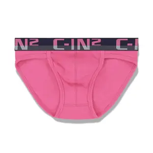C-IN2 C-Theory Sport Brief Plato Pink for Men | Textured Cotton-Spandex, Breathable Stretch | Sculpted Pouch for Lift & Support