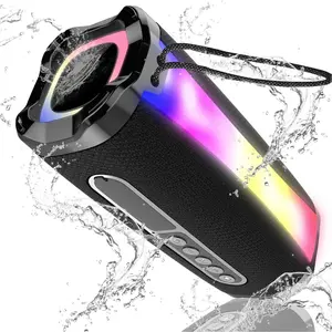 Portable Bluetooth Speaker, IPX7 Waterproof Wireless Speaker with 20W HD Loud Stereo Sound, 18H Playtime Bluetooth Speakers, Bluetooth 5.1, RGB Lights, Outdoor Speaker for Travel/Home/Party
