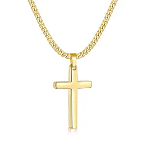 【Create in Me a Clean Heart】Minimalist cross pendant with refined gold-tone details, perfect for work and date outfits, and a thoughtful gift choice