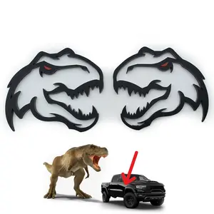 Pair T-rex Emblem for TRX Ram 1500 Fender badge Hellcat Style TREX Head Red Eye