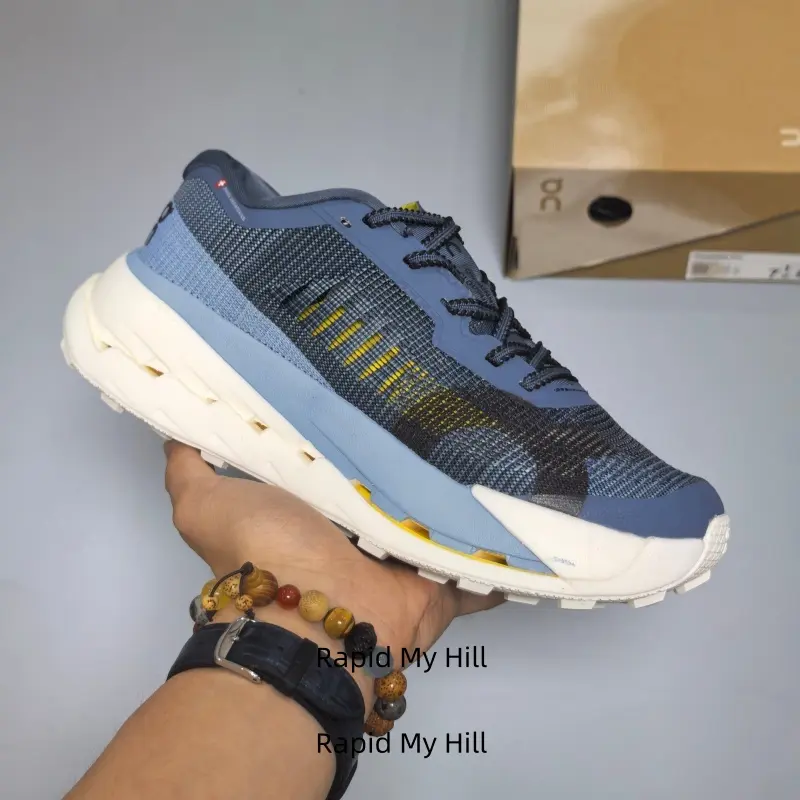 Unisex Dark Light Blue Two-Tone Trail Sneakers, Quick Dry Stretch Breath Mesh Upper, High Rebound Foam Cushion Midsole, Ideal for Mountain Trekking, City Walks & Daily Jogging