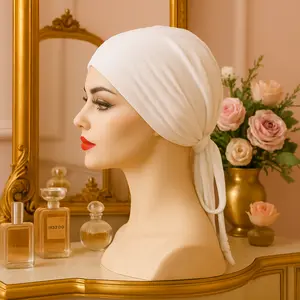 The ULTRA HOLD Grip Cap White Non-Slip Hijab Undercap with Silicone Grip & Tie-Back for Daily Wear by Get A Grip