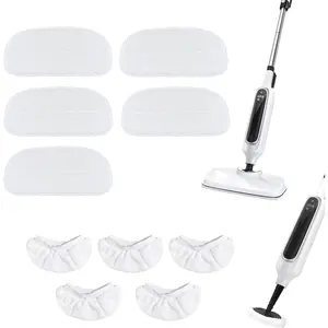 Steam Mop Pads Set, 5 Pack Steam Mop Pads & 5 Universal Microfiber Cloths, Compatible with KGHKGH, Sprobil, Rvwsx Steam Mops or Cleaners, Washable Replacement Pads for Floor Cleaning