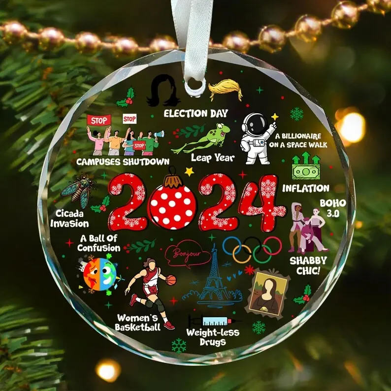 Notable Events 2024 Christmas Ornament, Newsmaker Cute 2024 Ornament, Funny Year in Review, Year to Remember Ornament, Commemorative 2024