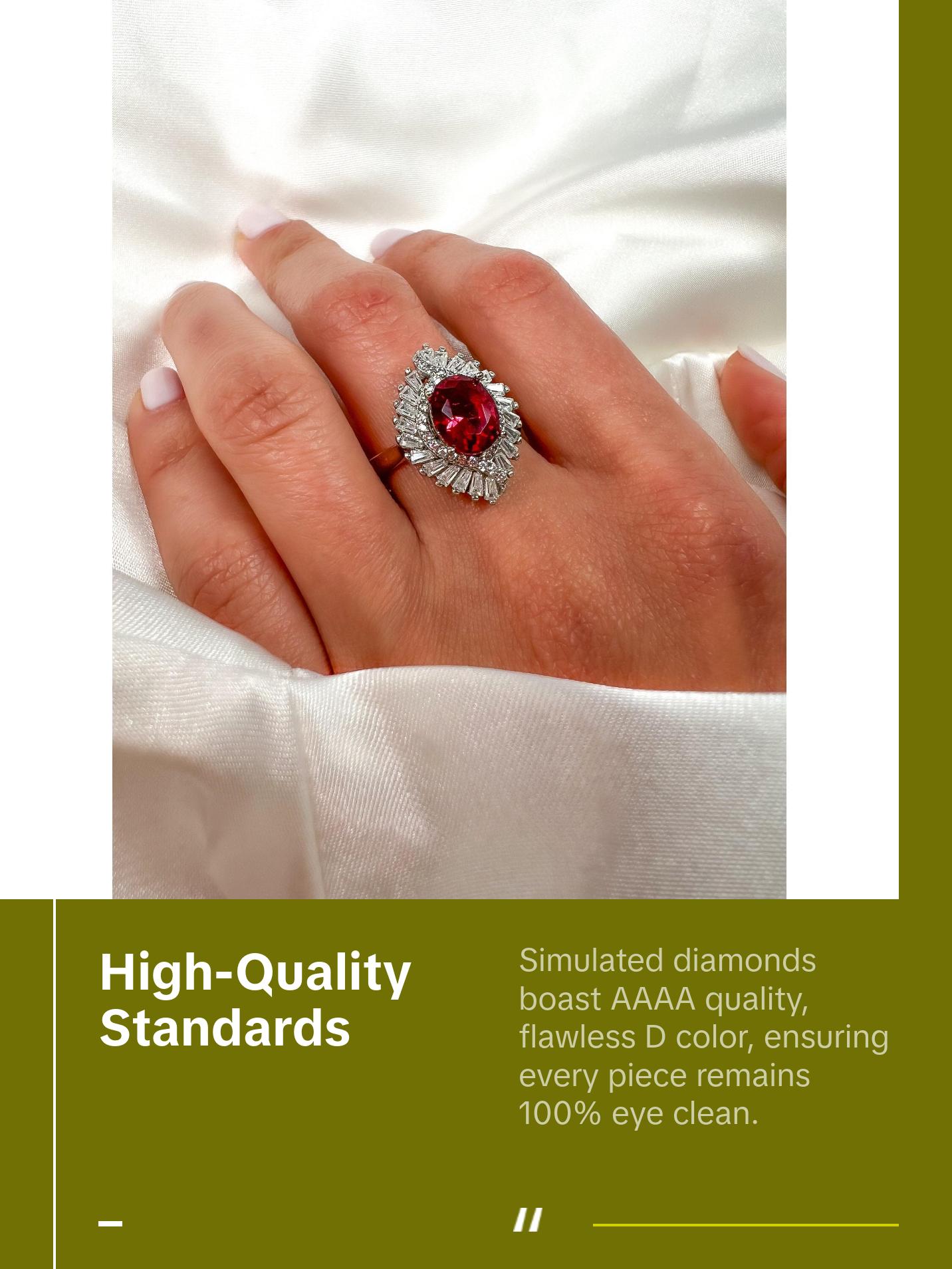 Ruby Statement Halo Sterling silver Ring, Size 9