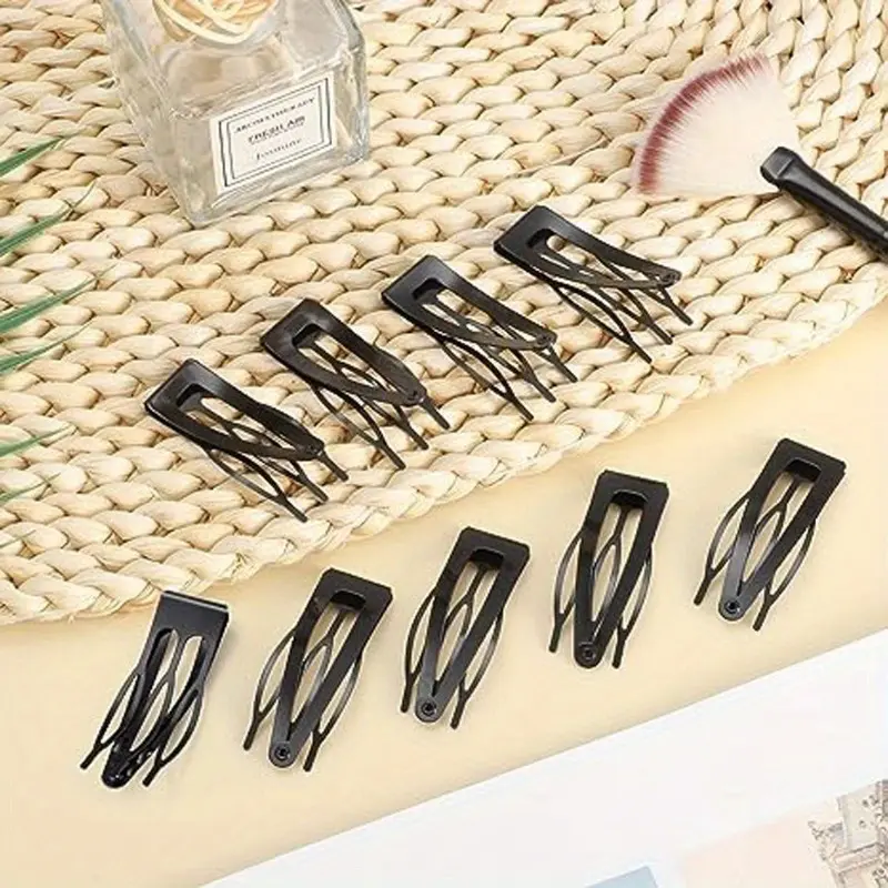 8pcs Bangs Comb Clip, Cute Hair Comb, Decorative Hair Pins, Metal Snap Button Hair Clip，Unique Snap Hair Clips 3 Prong Hair Clips Water Drop Metal Hairpins Monochrome Hair Barrettes Hair Accessories