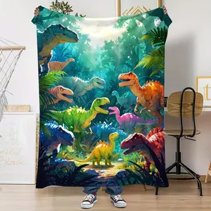 3D Dinosaurs Blanket Colorful Dinosaurs in Jungle Blankets For Kids  All-Season Home Bedroom Bed Sofa Picnic Cover  Family Friends and Chridren Perfect Gift Christmas Present