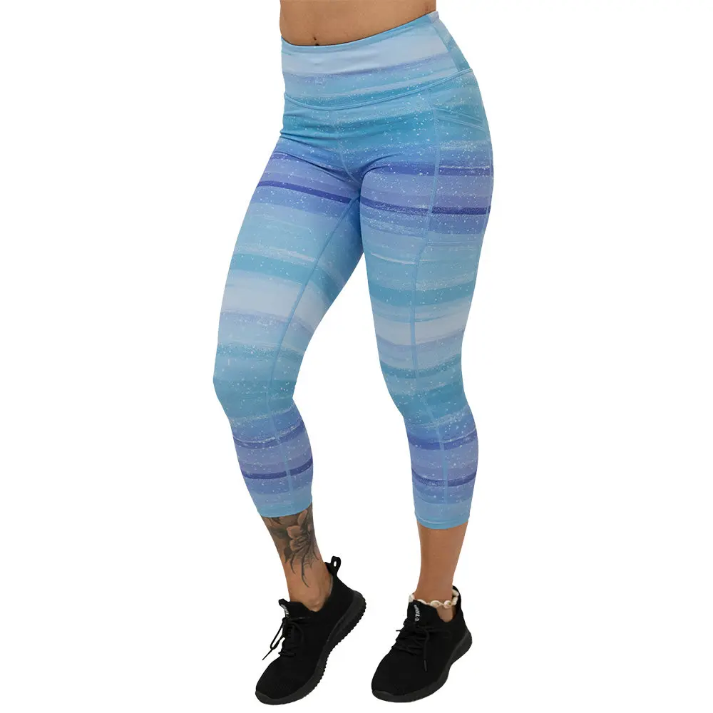 C V G Arctic Leggings for Women, High Waist Stretchy Gym Sportswear Bottoms with Pockets, Squat Proof Athleisure Style, Womens Fitness