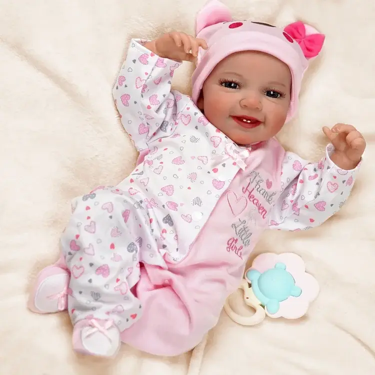 BABESIDE Lifelike Reborn Newborn Baby Doll - Leen, 20-in Fabric Doll with Cotton Stuffed Cloth Body, Soft Cuddly Gift, ASTM F963 & EN71 Safety Certified, Gift Box Included for 3+ Age Girls, Dress Up Doll