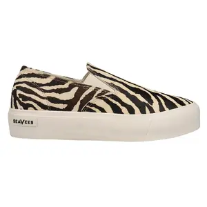 SeaVees Womens Baja Zebra Slip On Platform Sneakers Shoes Casual - Off White SeaVees Womens Baja Zebra Slip On Platform Sneakers Shoes Casual - Off White