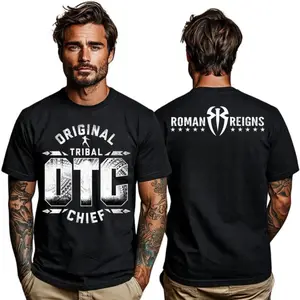 {Graphic Tee 100 %cotton}"WWE Roman Reigns OTC Tribal Chief T-Shirt – Smackdown Wrestling Tee, Unisex Casual Streetwear, Classic Sports Shirt for Men & Women, Summer Camiseta Fan Apparel"