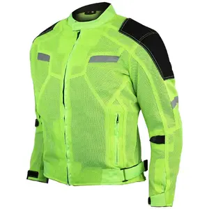 Vance Mens All Weather Hi-Viz CE Armor Mesh Motorcycle Jacket