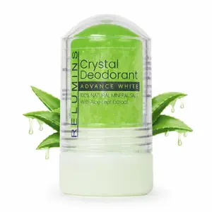 Relumins Aloe Vera Crystal Deodorant, All-Natural Mineral Salt Roll-On, Non-Staining, Non-Irritating, Aluminum-Free, Hydrating Deodorant with Cooling Effect, Ultimate Gift this Mother's Day - 60g