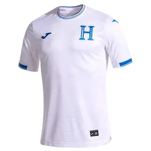 Joma Honduras Home Jersey 2024-25 Men's Stadium White with Blue Trim Football Uniform Soccer Shirt Dry MX Technology