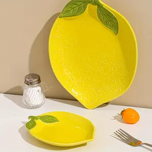 2pcs of Ceramic Plates for Home Use in The Living Room, Dining Room, And Kitchen, Suitable for Snacks, Candy Jars, Desserts, Salad Bowls, And Cake Plates. These Novelty Tableware Items Are Designed for Cereals, Vegetables, Meats, And Bread.