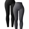 Women's High-Waisted Seamless Yoga Pants, Stretchy Casual Sportswear, Tight-Fit Plain Design, All-Season Fitness Running Bottoms, Seamless Workout Pants