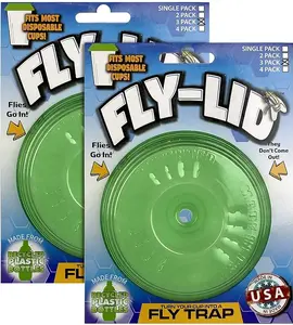 Billy-Bob Fly Lid - Turn Almost Any Cup Into A Fly Trap. Indoor and Outdoor Use - 3 Lids per Pack, 6 Lids Total