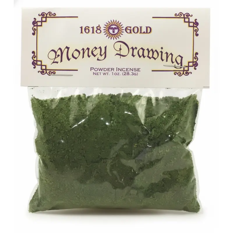 1oz Self-Lighting Money Drawing Powder Incense - Candle-Infused Cinnamon Speed Blend Botanicals for Hoodoo Tradition, Financial Intention Work, Candle Dressing, Clearing Financial Obstacles, Brief Focused Workings & Unexpected Opportunity Attraction